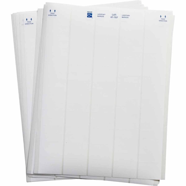 LaserTab Polyester Lbls 0.5 in H x 1.5 in W White 106/PK